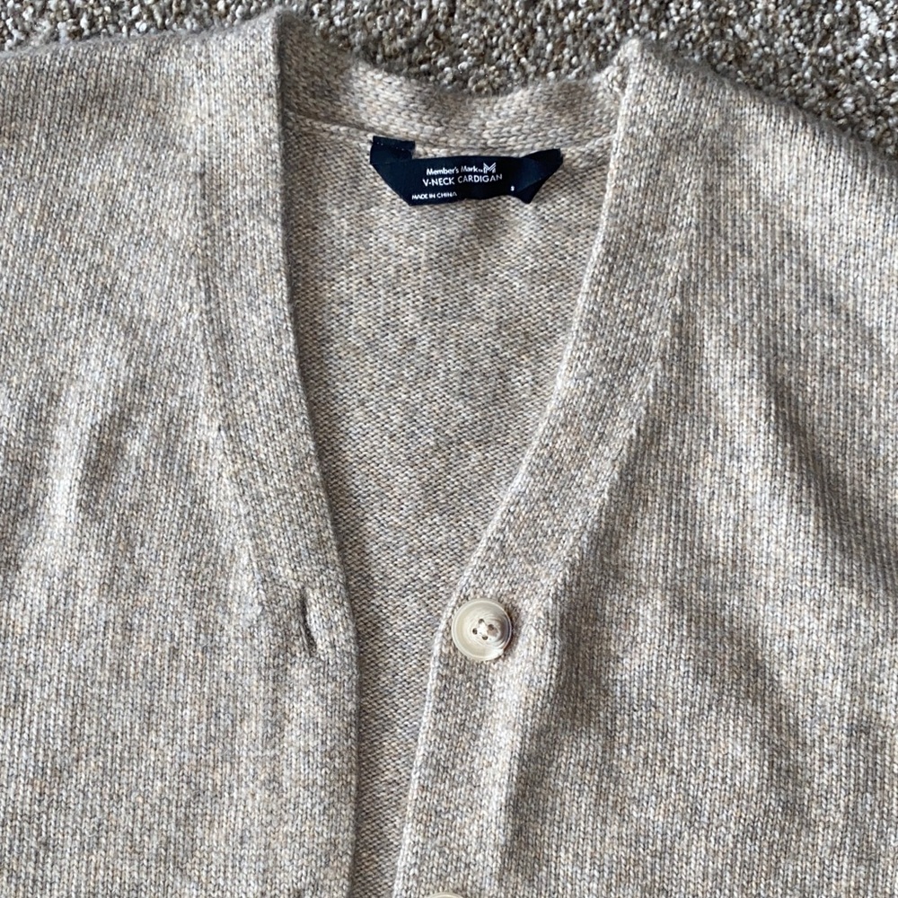 Women's Beige Cardigan Sweater G - Picture 4 of 5